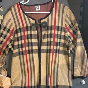 Anne Klein Burgundy and Black Knit Fabric